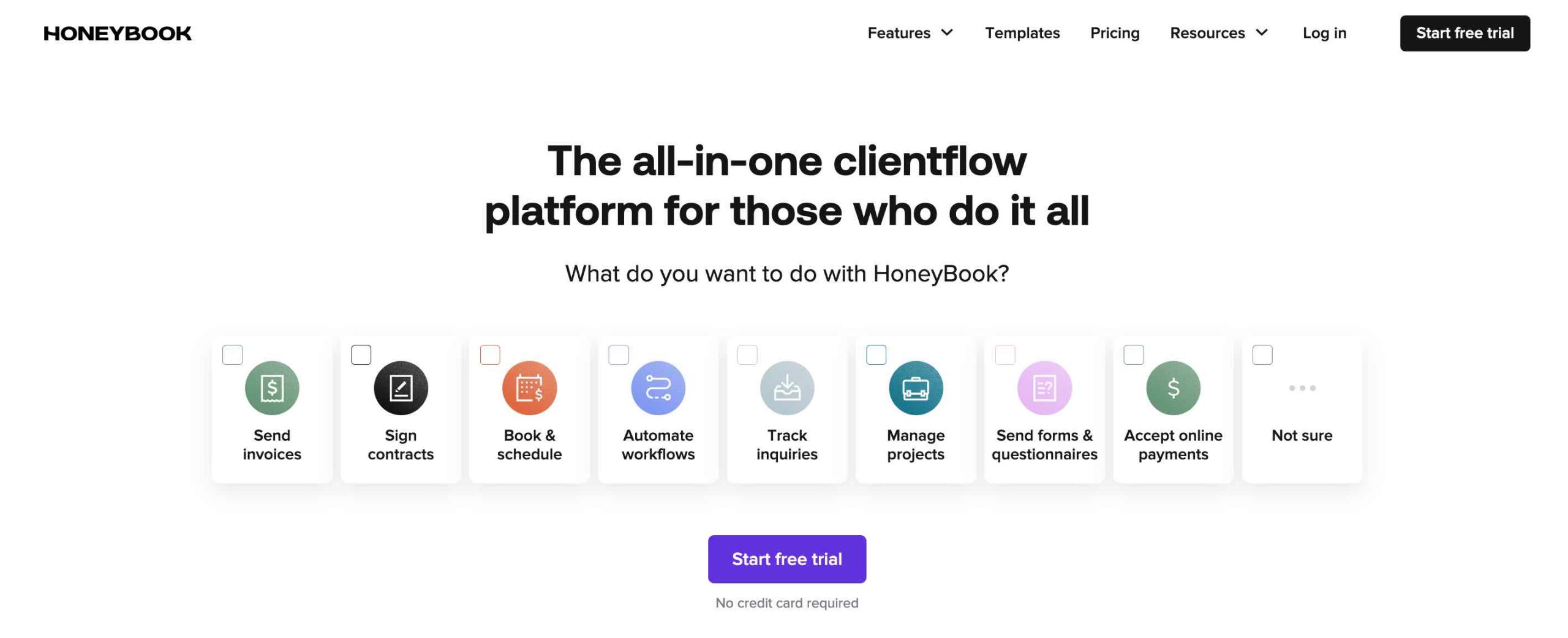 Carolyn-Kulb-Wedding-Business-Strategist-HoneyBook-Review-Homepage-Wide An image showing the front page of honeybook